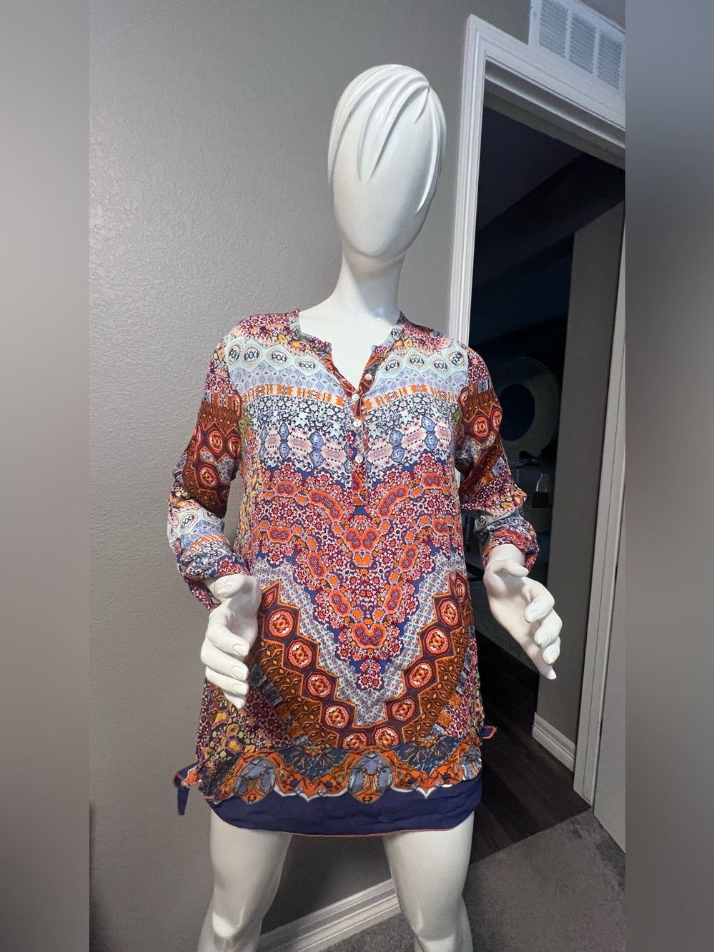 Soft Surroundings Geneva Tile Print Tunic size M